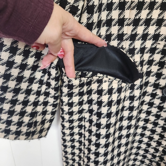 Vintage Oversized Wool Silk Plaid Boyfriend Blazer Jacket Preppy Academia Medium - Picture 6 of 14